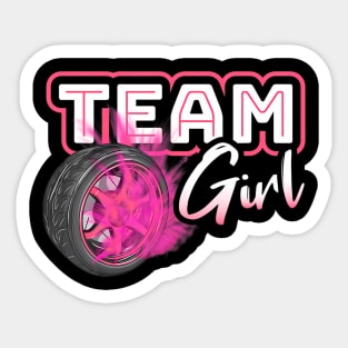 Gender Reveal Team Girl Burnouts Baby Shower Party Gift Idea Sticker